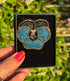 FAIRTRADE broche VIOOLTJE BLAUW met pailetten en kralen