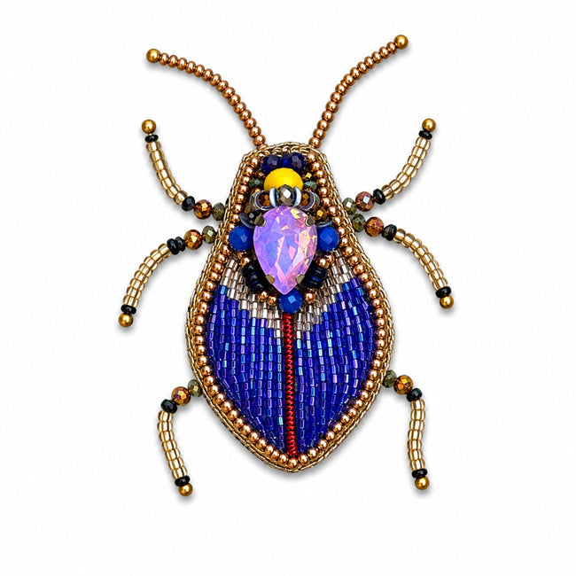 FAIRTRADE broche KEVER PAARS met pailetten en kralen