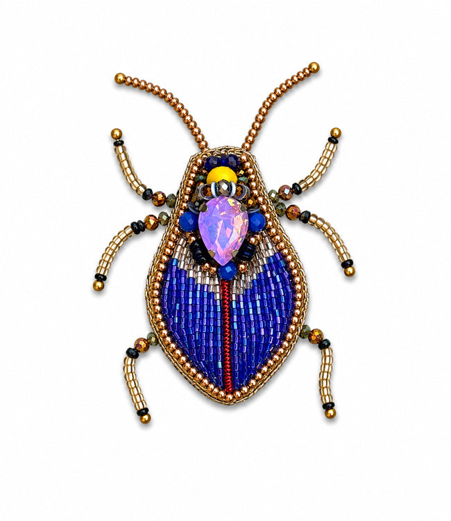 FAIRTRADE broche KEVER PAARS met pailetten en kralen