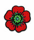 FAIRTRADE broche BLOEM POPPY RED met pailetten en kralen