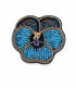 FAIRTRADE broche VIOOLTJE BLAUW met pailetten en kralen