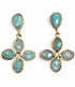 FAIRTRADE Oorbellen met stenen CLOVER GREEN verguld