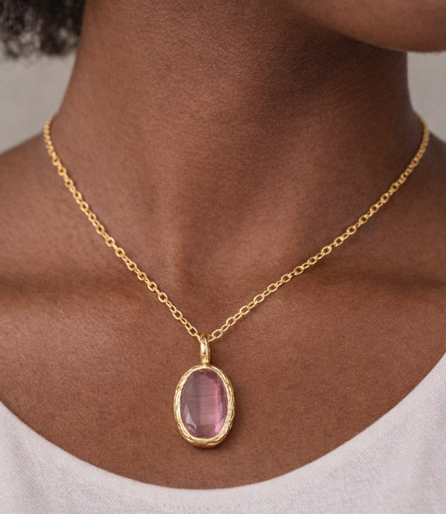 KETTING met cateye stones verguld ESILA ROSE