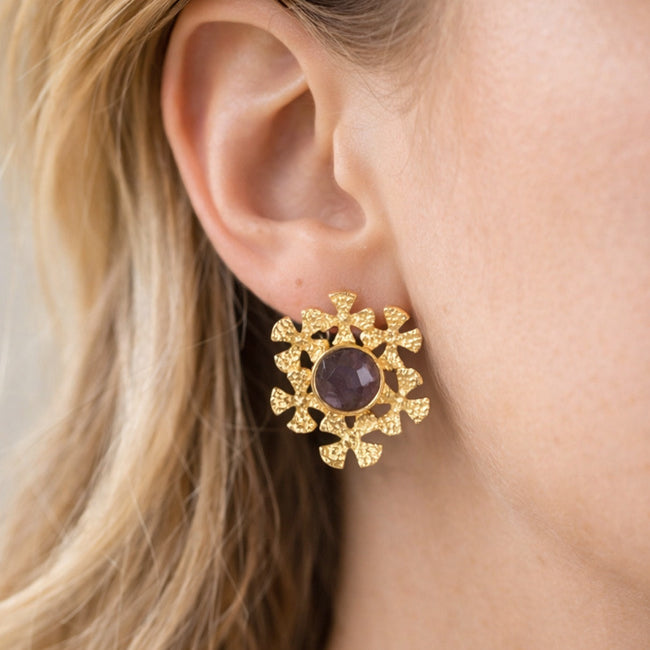 Fairtrade Oorbellen FLOWER POWER verguld EARTH
