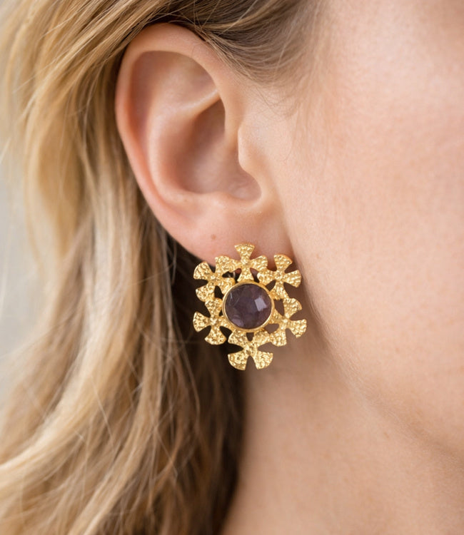 Fairtrade Oorbellen FLOWER POWER verguld EARTH