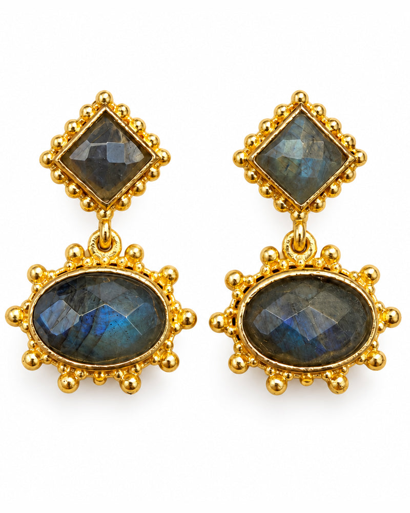 FAIRTRADE Oorbellen met stenen INDIA STONE verguld HAPPY LONA