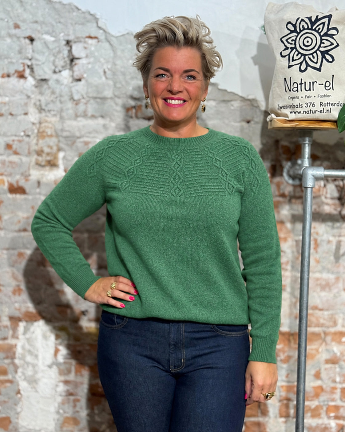 HARLEY Wollen Kabelpullover TIRZA MOSS Merino Kaschmir