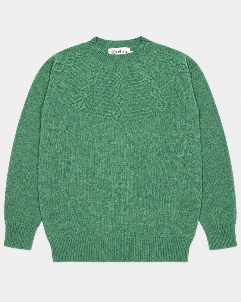 HARLEY Wollen Kabelpullover TIRZA MOSS Merino Kaschmir