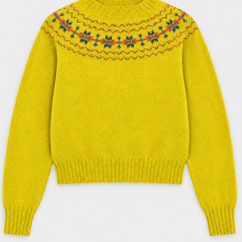 HARLEY wollen fairisle trui SYL CITRINE van pure wol
