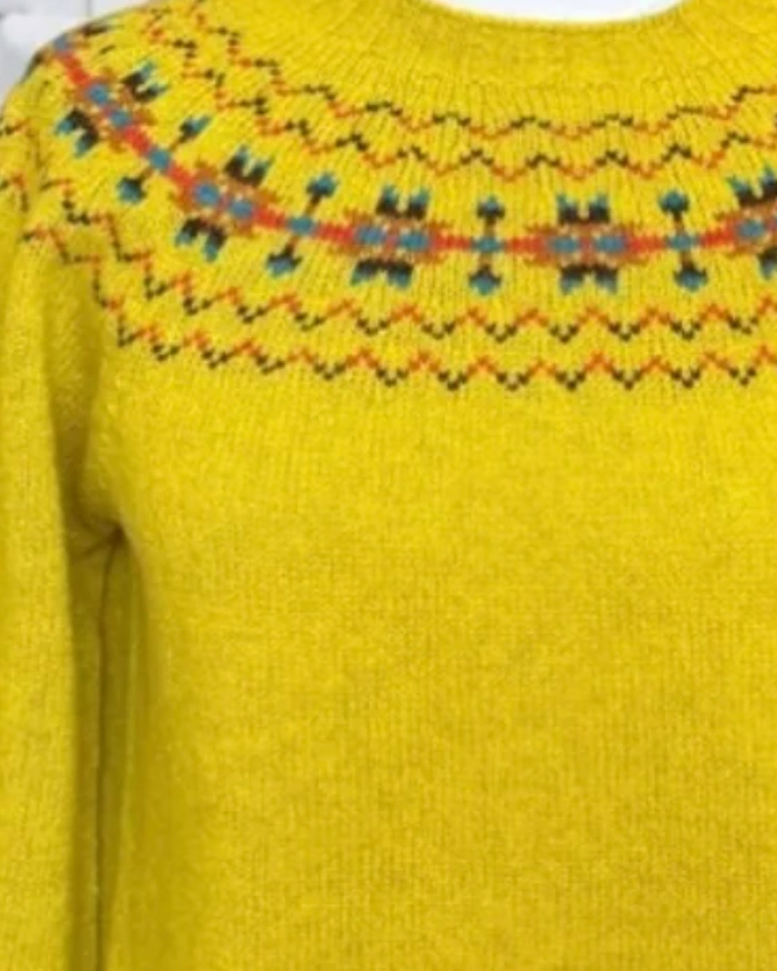 HARLEY wollen fairisle trui SYL CITRINE van pure wol