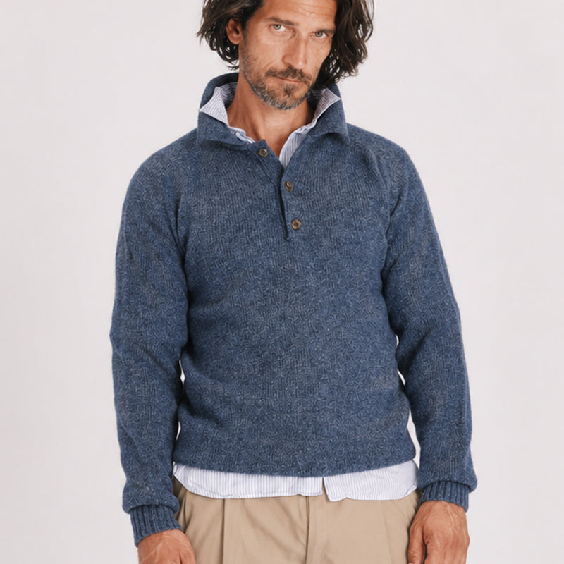 HARLEY Woolen henley sweater VOLCANO in pure wool