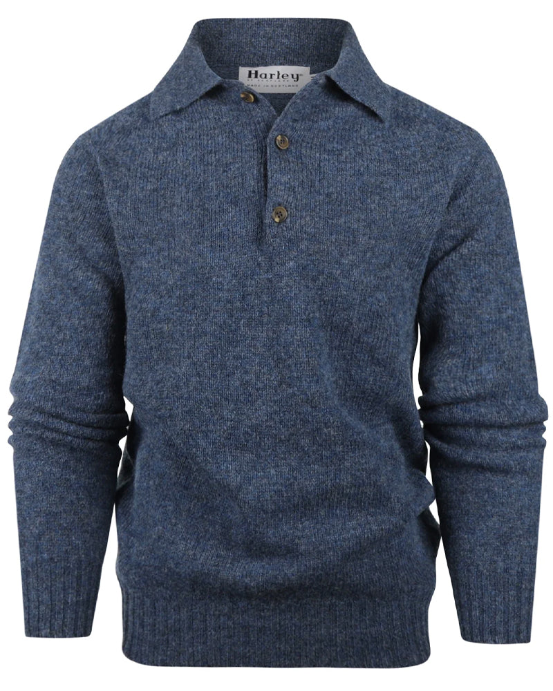 HARLEY Wollen henley trui ETON DENIM van pure wol
