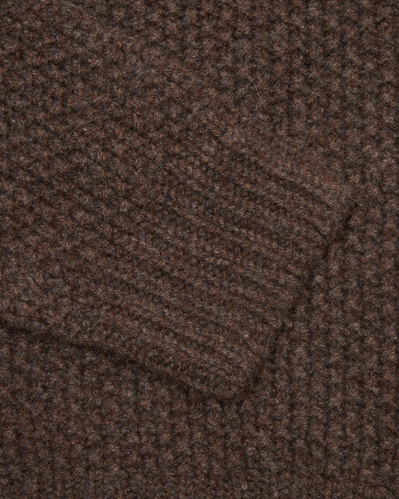 HARLEY Wollen seed stitch trui SELIM BROWN pure lamswol