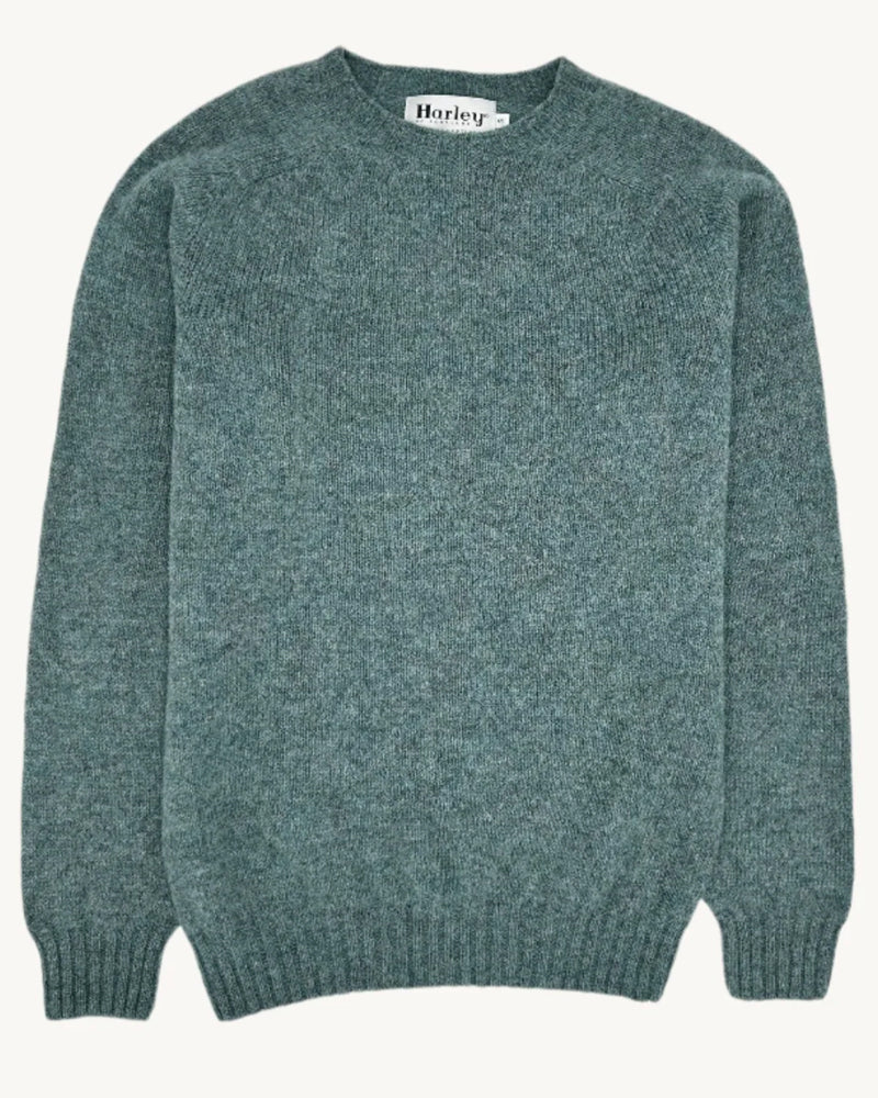 HARLEY Wollen trui HALIL VERDIGRIS van pure shetland wol