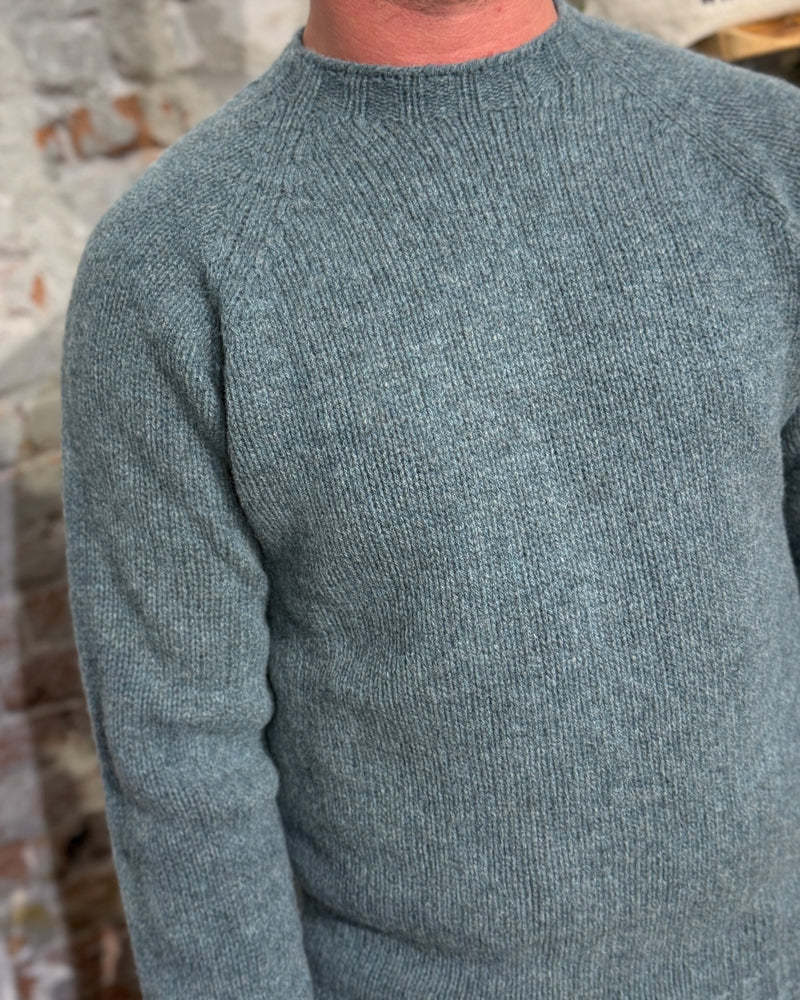 HARLEY Wollen trui HALIL VERDIGRIS van pure shetland wol