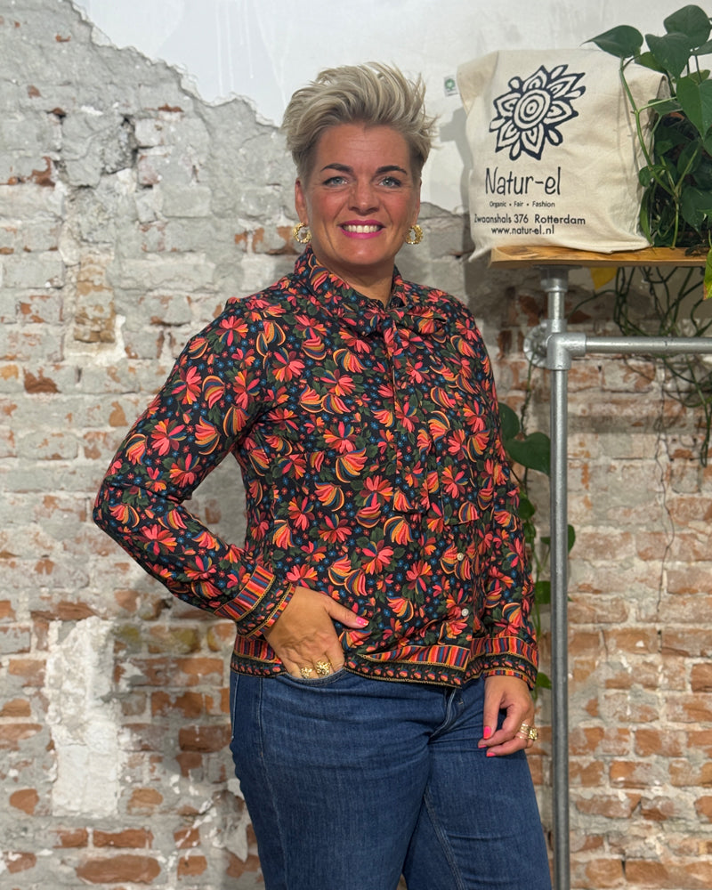 HIMALAYA blouse with bow DEIDRE FANTASY FLOWERS ecovero