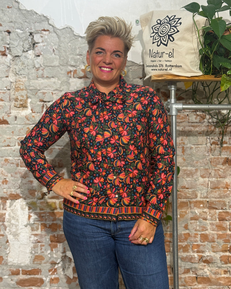 HIMALAYA blouse met strik DEIDRE FANTASY FLOWERS ecovero