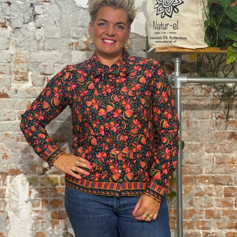 HIMALAYA blouse with bow DEIDRE FANTASY FLOWERS ecovero