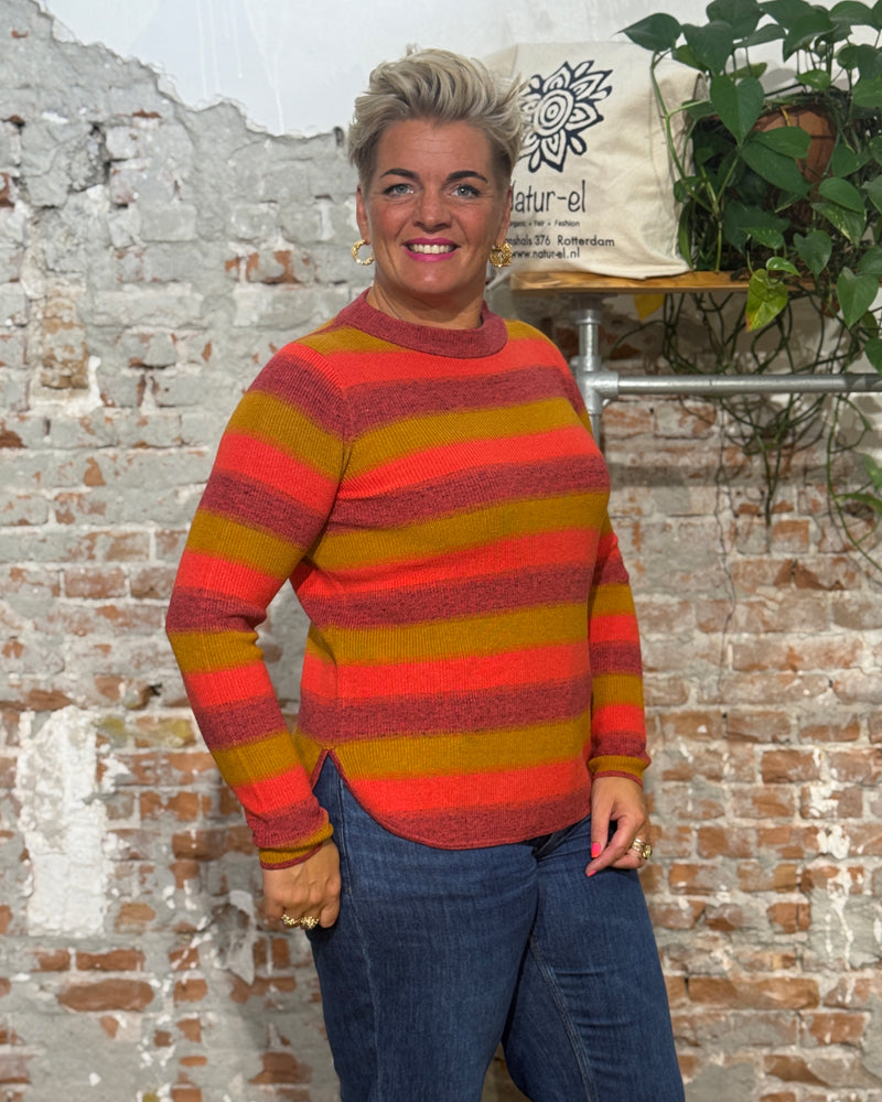 HIMALAYA striped sweater CAROLA SUNSET organic cotton