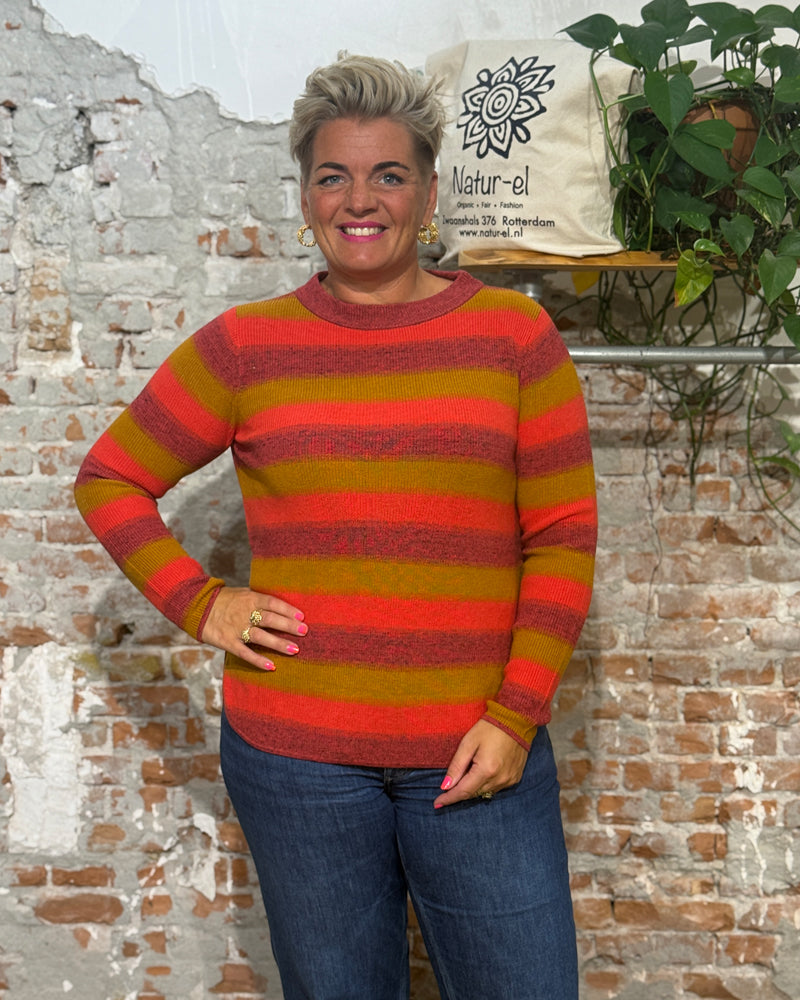 HIMALAYA Pullover BIBI LEAF aus Bio-Baumwoll-Jacquard
