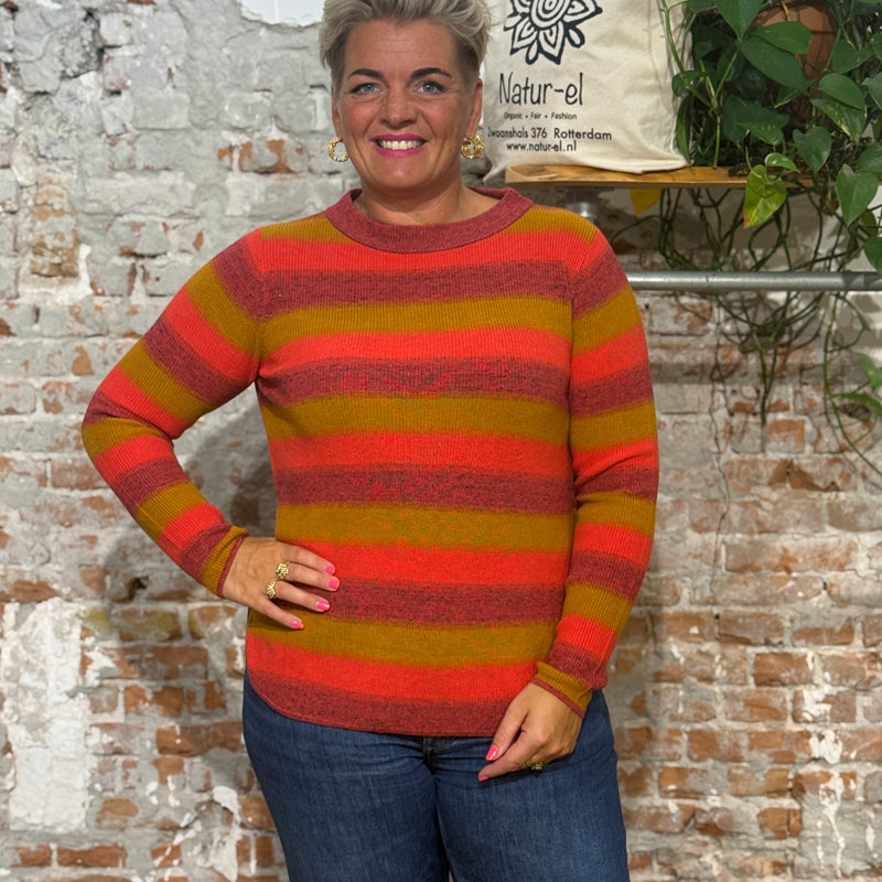 HIMALAYA striped sweater CAROLA SUNSET organic cotton