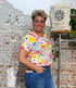 HIMALAYA linnen blouse top FLOWERFIELD met print