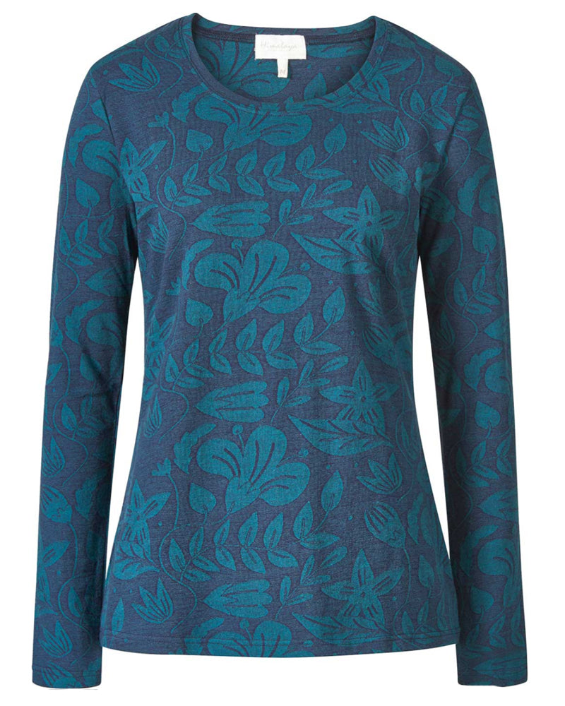 HIMALAYA Longsleeve BERTA FLOWER VIOLET mit Print Ecovero