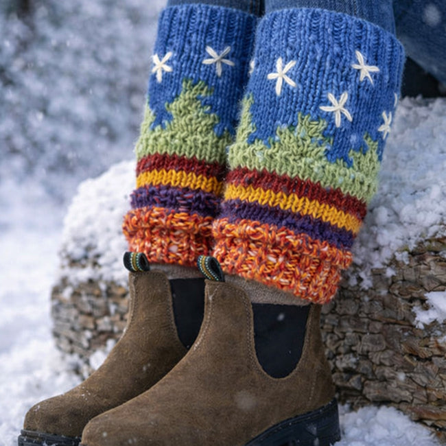 HIMALAYA wollen beenwarmers WINTER DARK BLUE