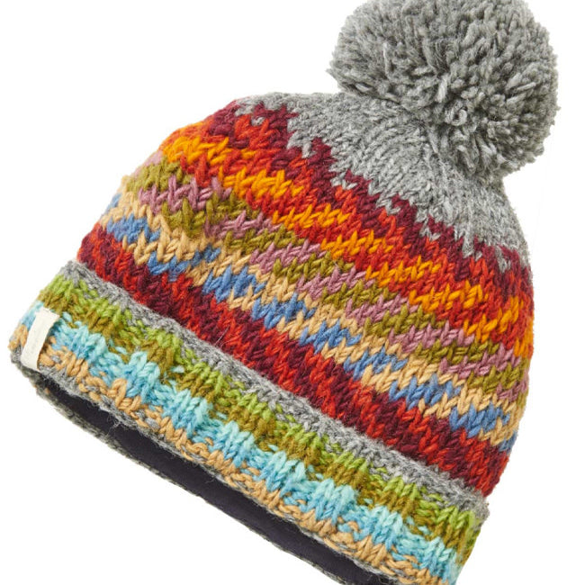 HIMALAYA wollen muts STRIPES RAINBOW met katoenen voering