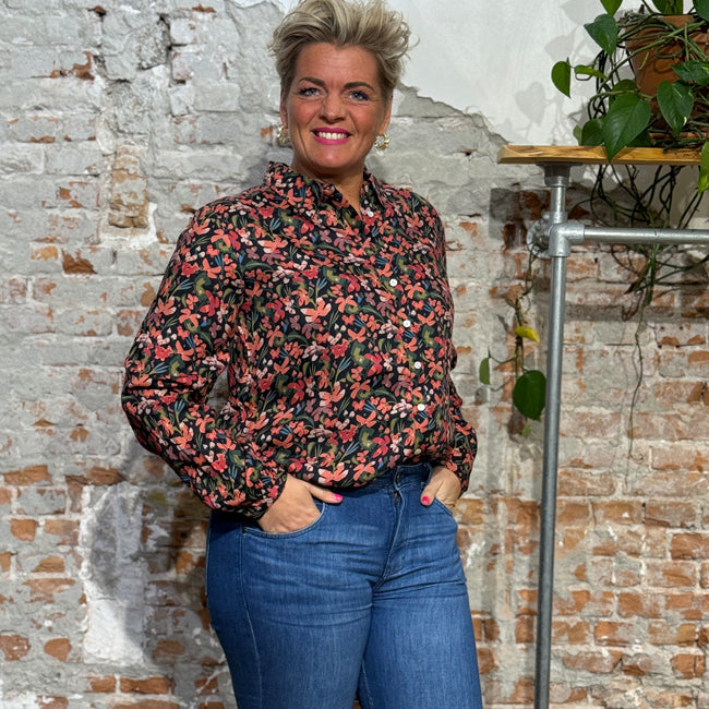 HIMALAYA blouse BRUSHED FLORALS met print ecovero