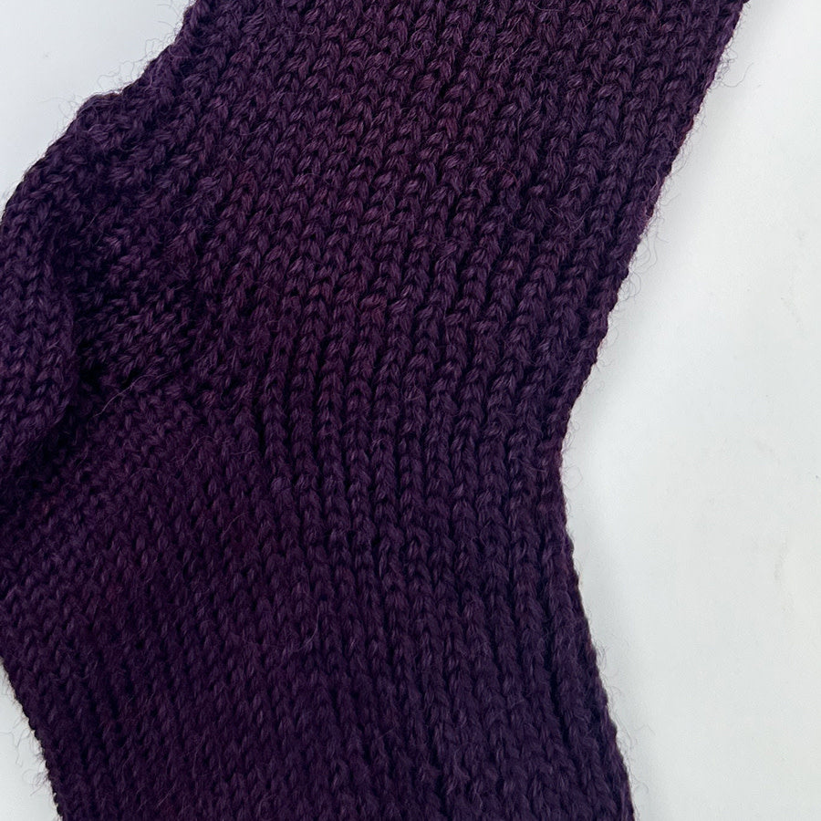HIRSCH wollen ANTISLIP sokken kind effen 782 06 AUBERGINE