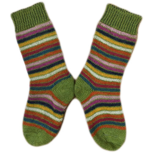 HIRSCH dikke wollen ski sokken REGENBOOG GROEN 016E 54