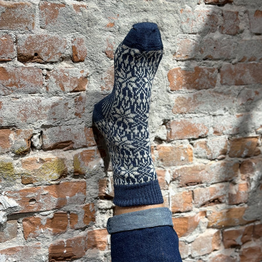 HIRSCH NATUR Noorse pure wollen sokken JEANS WIT 030 80