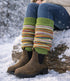 Hirsch Natur lange wollen beenwarmers REGENBOOG groen 115E  54