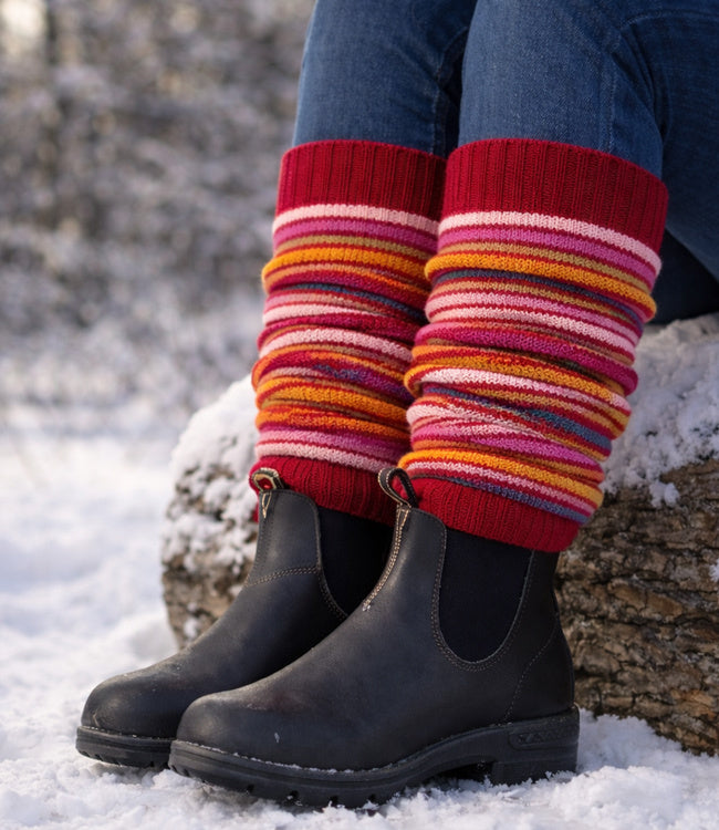 HIRSCH NATUR lange wollen beenwarmers REGENBOOG ROOD 115E  31