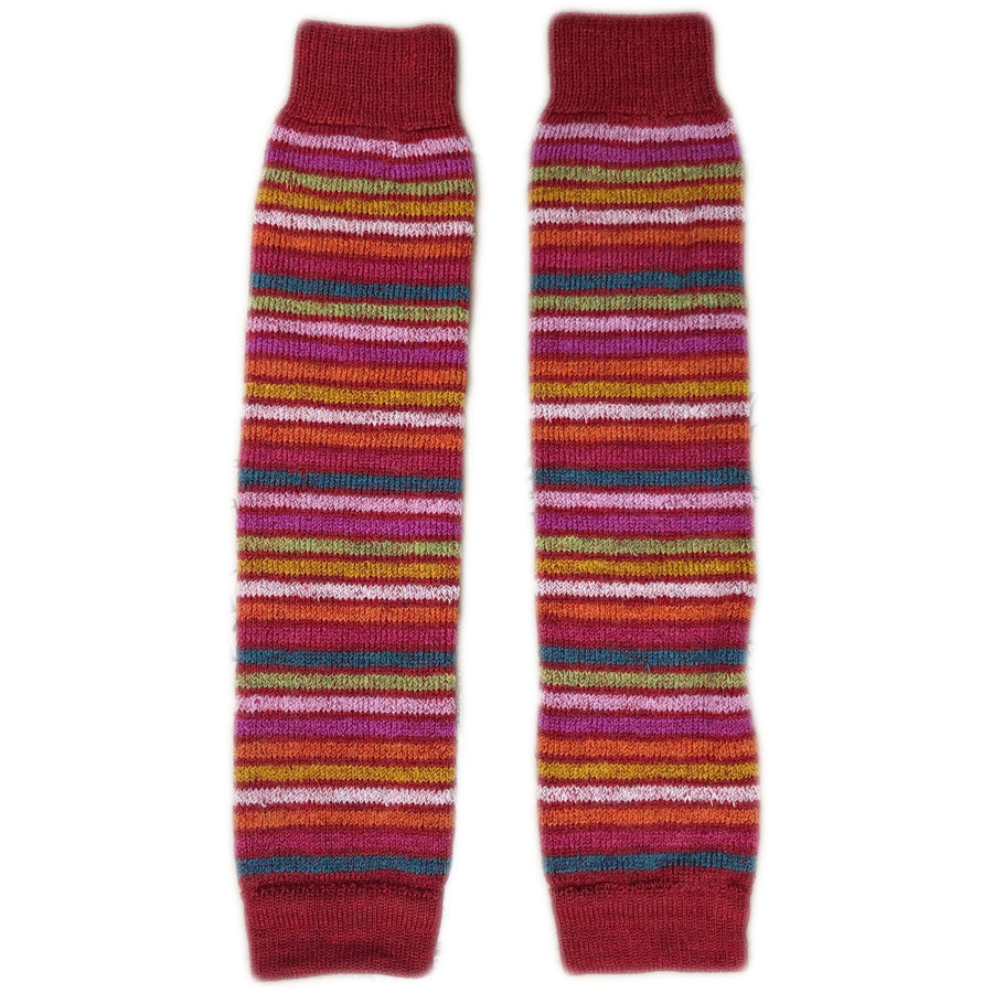HIRSCH NATUR lange wollen beenwarmers REGENBOOG ROOD 115E  31