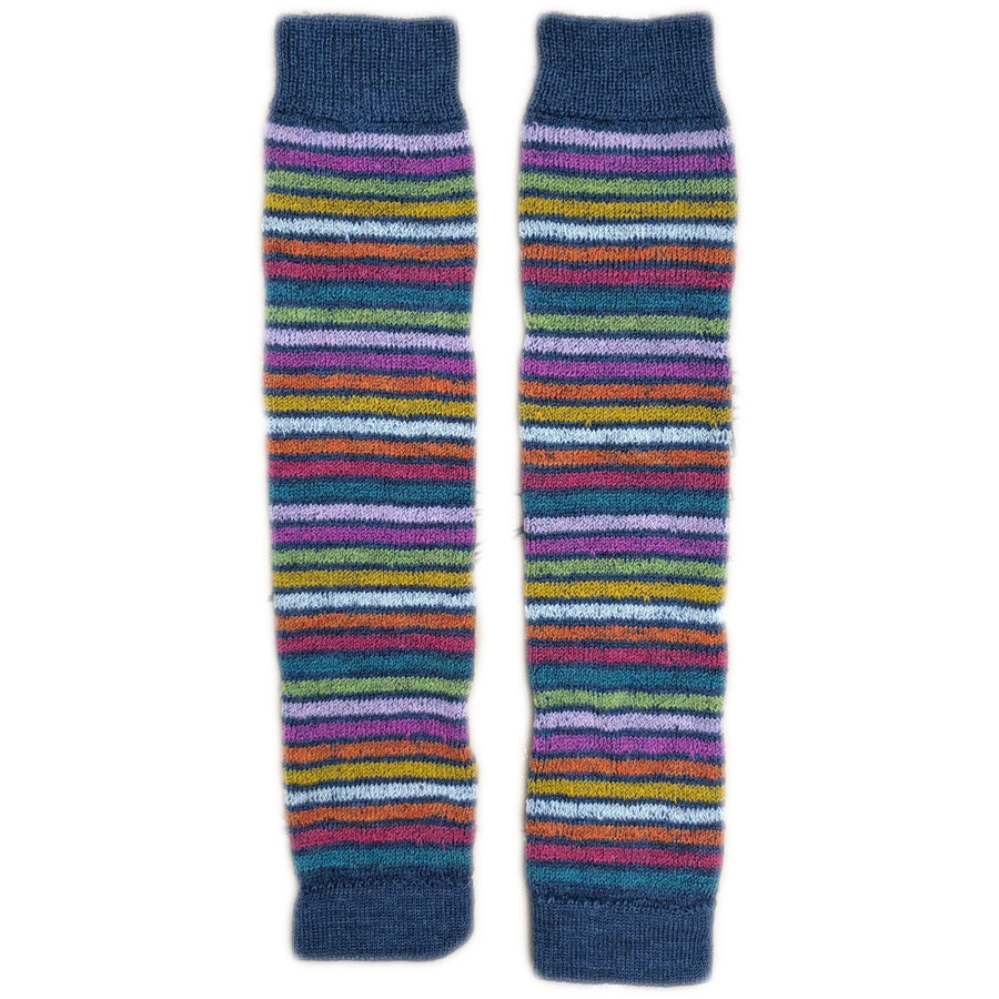 Hirsch Natur lange wollen beenwarmers REGENBOOG blauw 115E  09