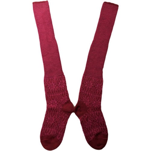 HIRSCH NATUR wollen Noorse KNIEKOUSEN rood roze 430 188