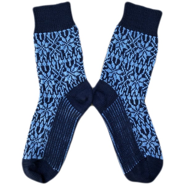 HIRSCH NATUR Noorse wollen sokken BLAUW DONKERBLAUW  030 88