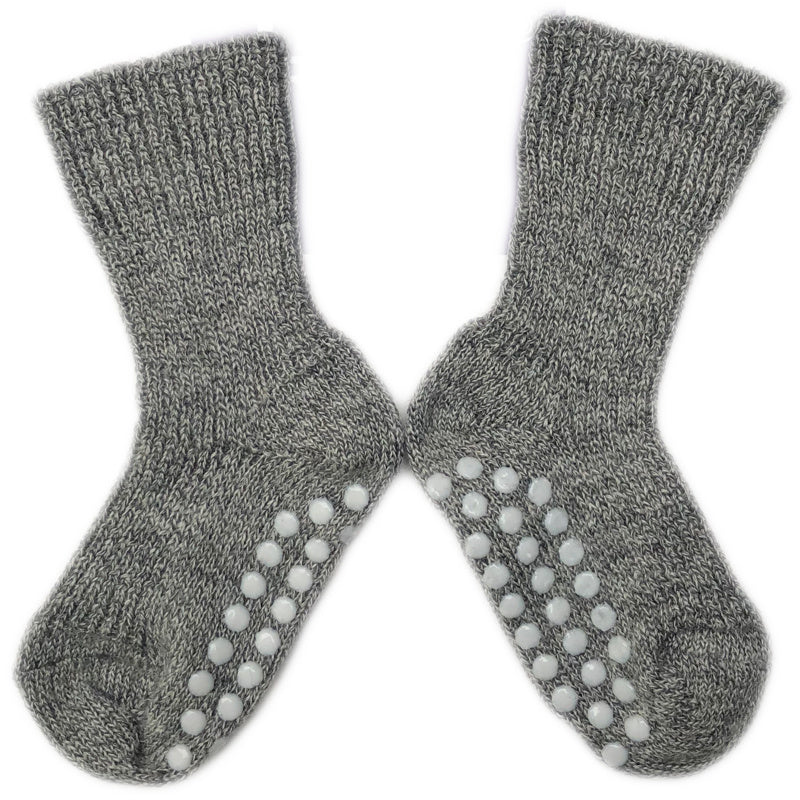Hirsch Natur wollen ANTISLIP sokken kind effen GRIJS 782 48