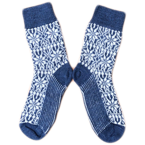 HIRSCH NATUR Noorse pure wollen sokken JEANS WIT 030 80