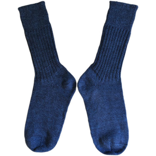 Hirsch Natur wollen sokken effen  JEANS BLAUW  151 09