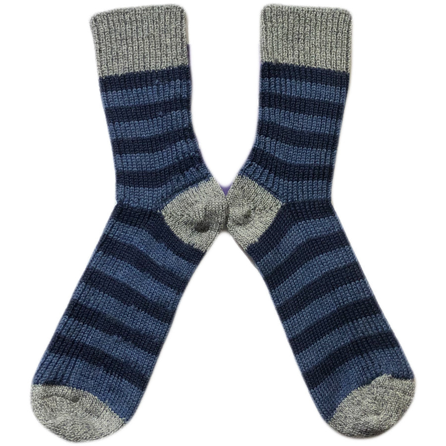 HIRSCH wollen sokken BABY gestreept GRIJS BLAUW 015 187