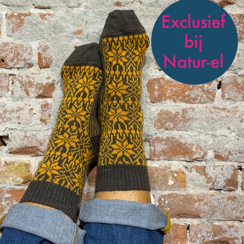 HIRSCH Noorse wollen sokken NOT SAD BEIGE 030 452 EXCLUSIEF bij Natur-el