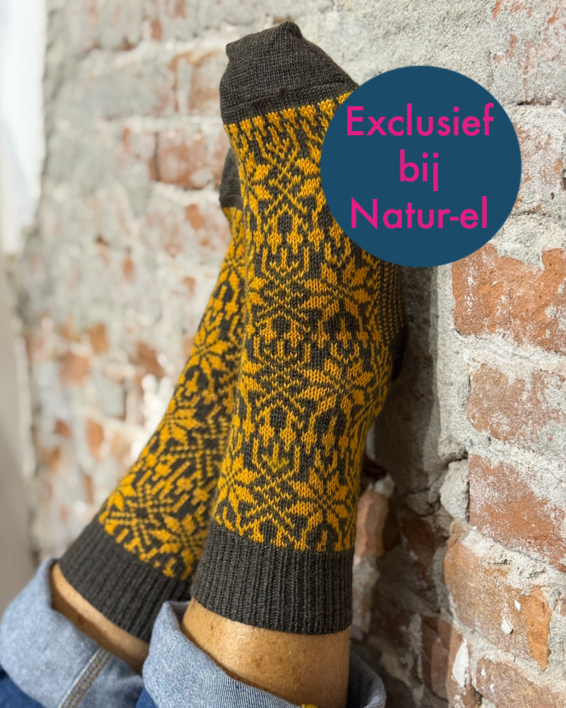 HIRSCH Noorse wollen sokken NOT SAD BEIGE 030 452 EXCLUSIEF bij Natur-el