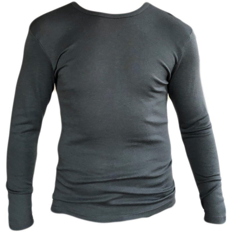 HOCOSA longsleeve van biologische wol zijde heren ANTRACIET