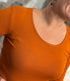 HOCOSA wollen longsleeve van wol en zijde dames TERRACOTTA