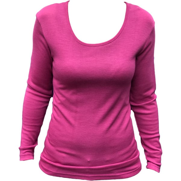HOCOSA longsleeve van biologische wol zijde dames FUCHSIA