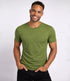 HOCOSA wollen shirt korte mouw pure wol heren BOSGROEN