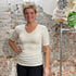 Hocosa shirt korte mouw wol zijde v-hals NATUREL dames